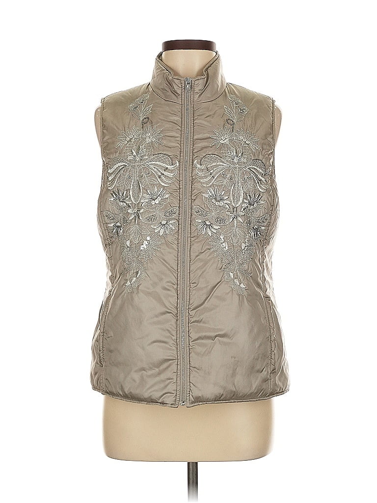 Pre-owned Chico's Vest In Silver