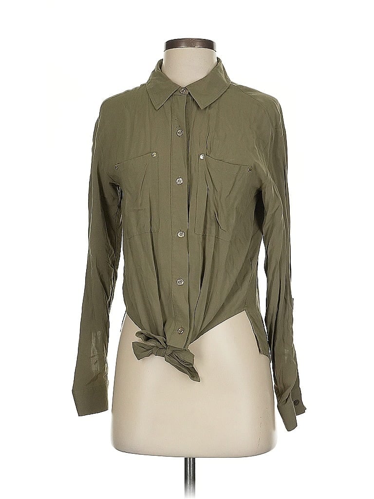 Pre-owned Michael Michael Kors Long Sleeve Button Down Shirt In Green