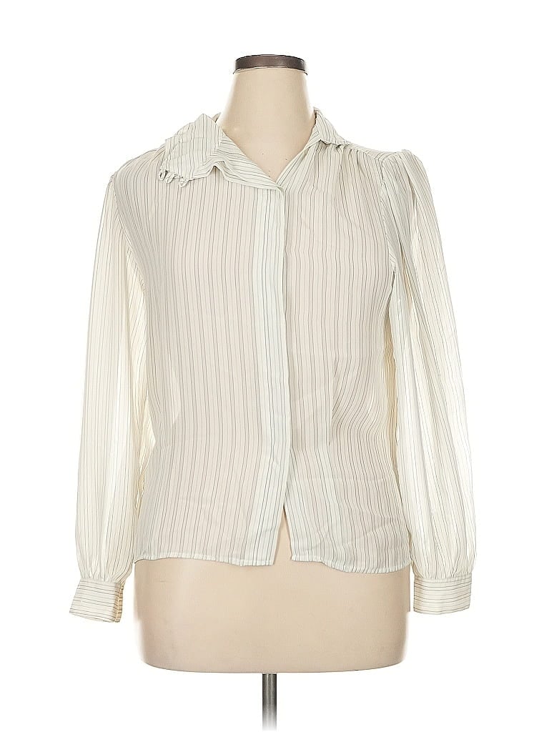 Chaus Ivory Long Sleeve Blouse Size 16 - photo 1