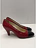 Chanel 100% Leather Color Block Burgundy Red Vintage Cap Toe Heels Size 7 - photo 11