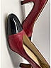 Chanel 100% Leather Color Block Burgundy Red Vintage Cap Toe Heels Size 7 - photo 5