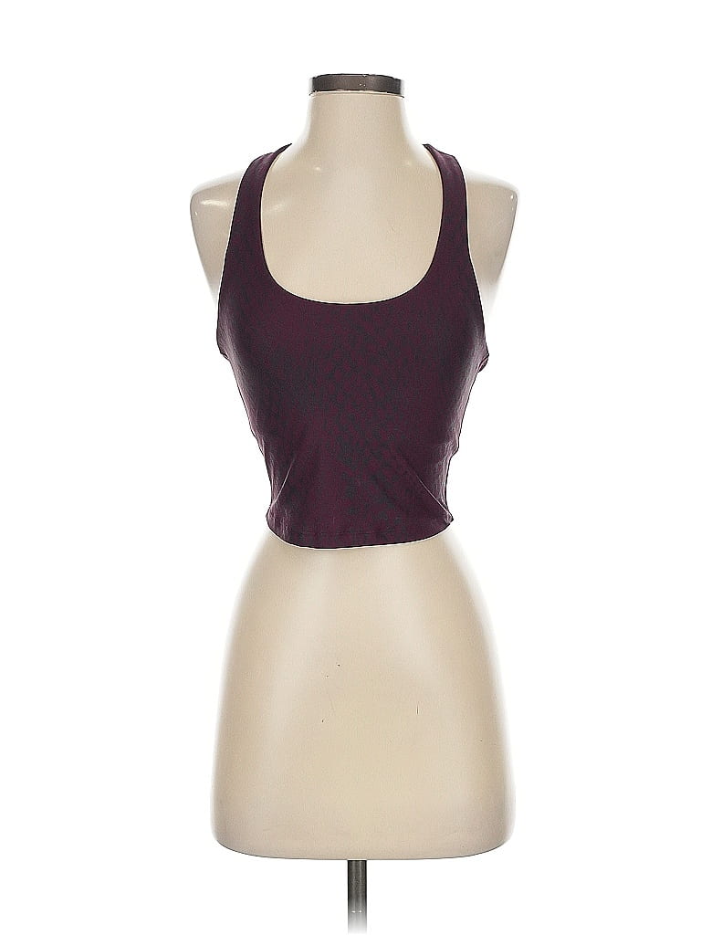 Pre-owned Aqua Tank Top Burgundy Halter Neckline Tops