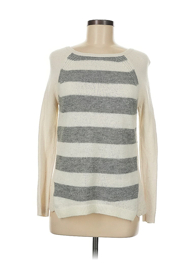 Pre-owned Ann Taylor Loft Pullover Sweater In White