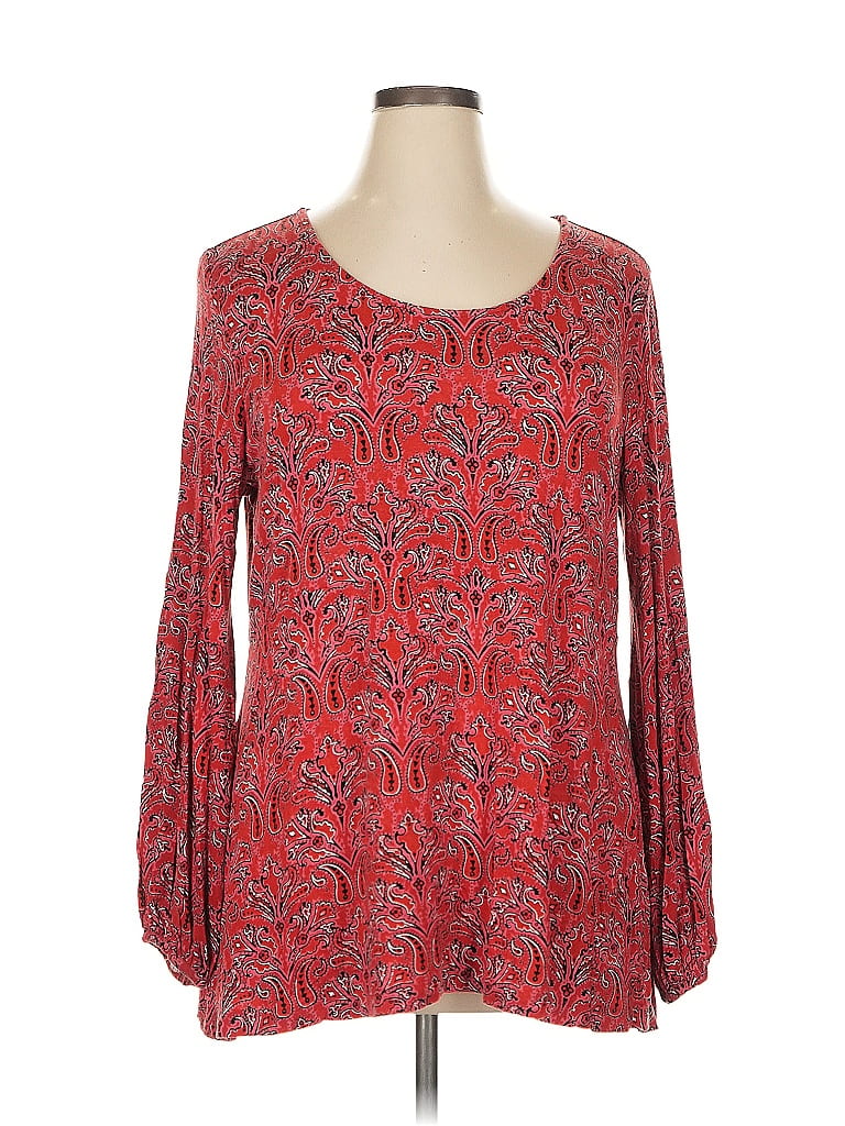 DG^2 by Diane Gilman Red 3/4 Sleeve T-Shirt Size XL - photo 1