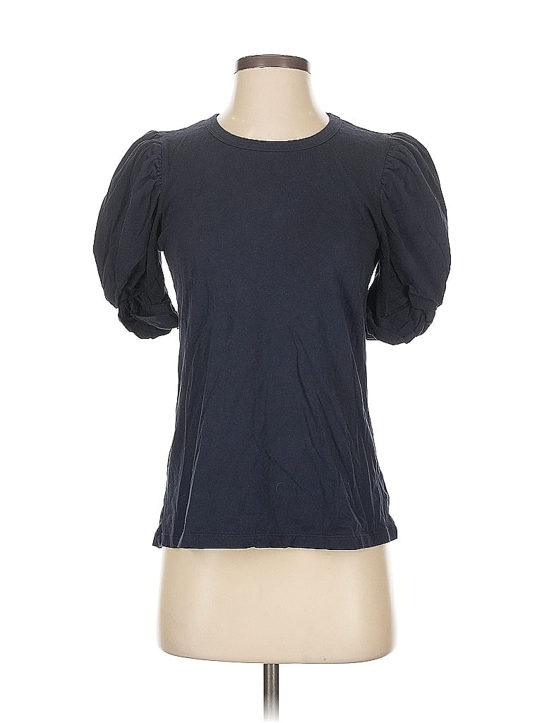 Pomander Place Black Blue Short Sleeve Top Size S - photo 1