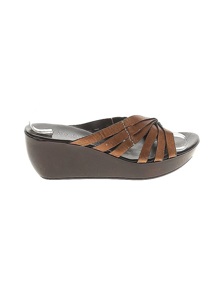 Donald J Pliner Brown Gold Wedges Size 7 1/2 - photo 1