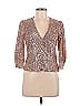 Maje 100% Viscose Rayon Silver Tan 3/4 Sleeve Blouse Size Med (2) - photo 1