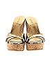 Jimmy Choo 100% Leather Gold Perfume Metallic Leather Cork Wedges Size EU 38 1/2 - photo 2