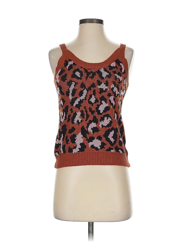 Pre-owned Umgee Tank Top Brown Strapless Neckline Tops