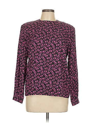 Albert Nipon Long Sleeve Silk Top (view 1)