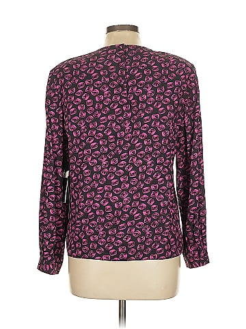Albert Nipon Long Sleeve Silk Top (view 2)