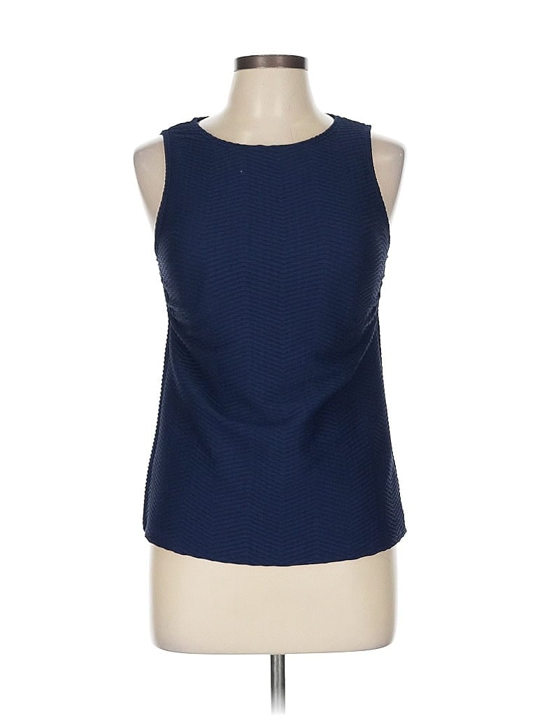 Pre-owned Lands' End Sleeveless Blouse In Blue