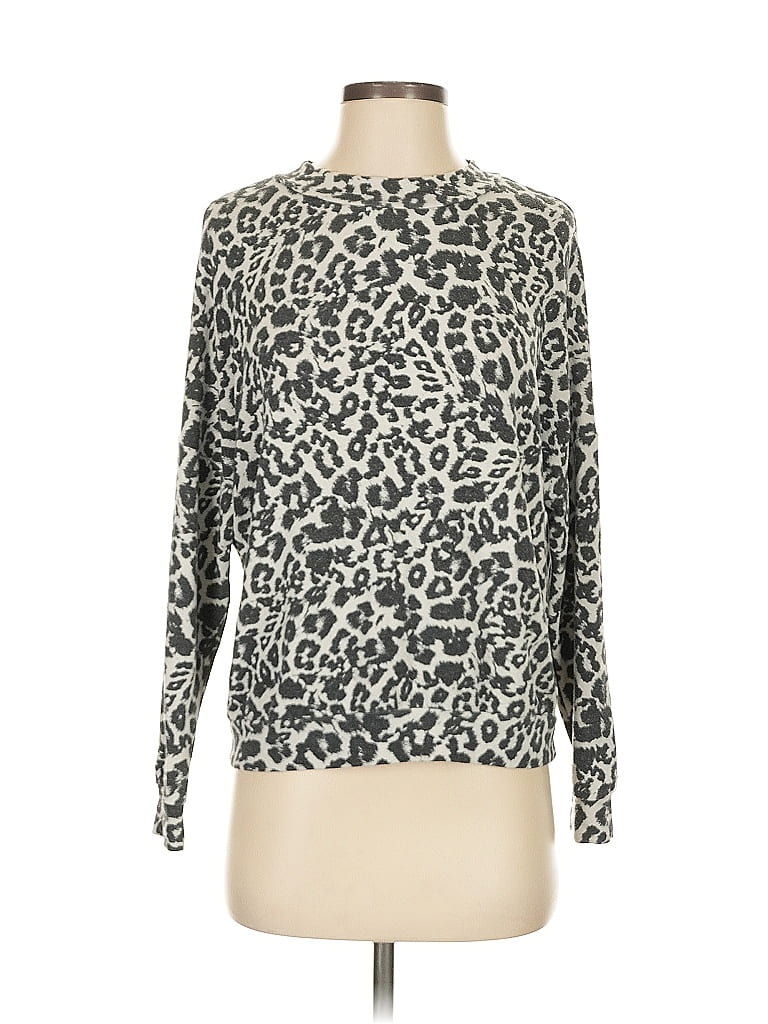 LNA Animal Print Silver Pullover Sweater Size XS - photo 1