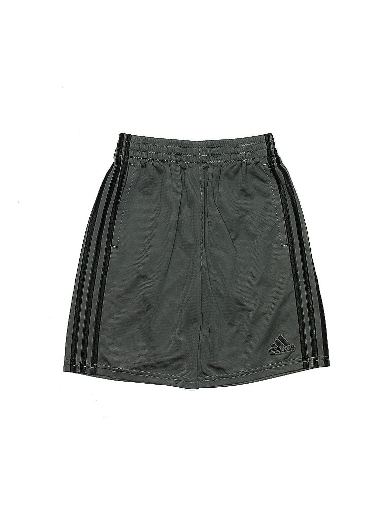 Adidas 100% Polyester Solid Green Athletic Shorts Size 10 - photo 1