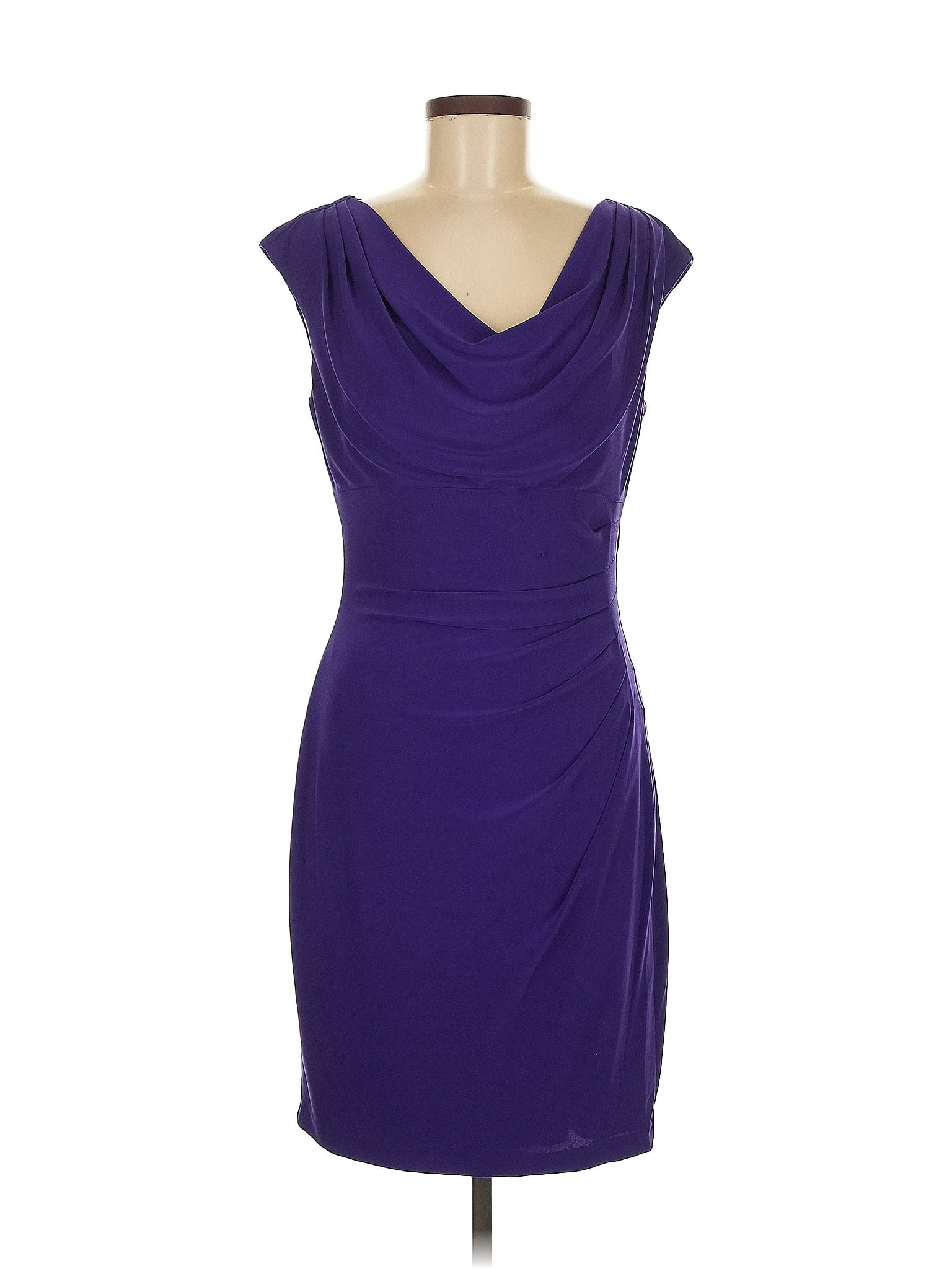 Lauren by Ralph Lauren Solid Purple Cocktail Dress Size 8
