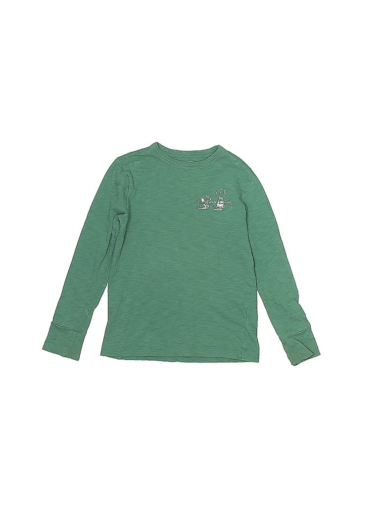 Peanuts 100% Cotton Green Long Sleeve T-Shirt Size 6 (big kids) - photo 1