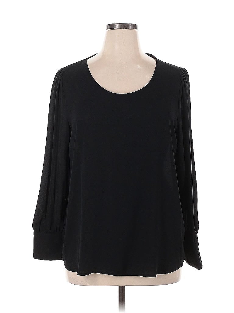 Ann Taylor LOFT 100% Polyester Black 3/4 Sleeve Blouse Size XL - photo 1