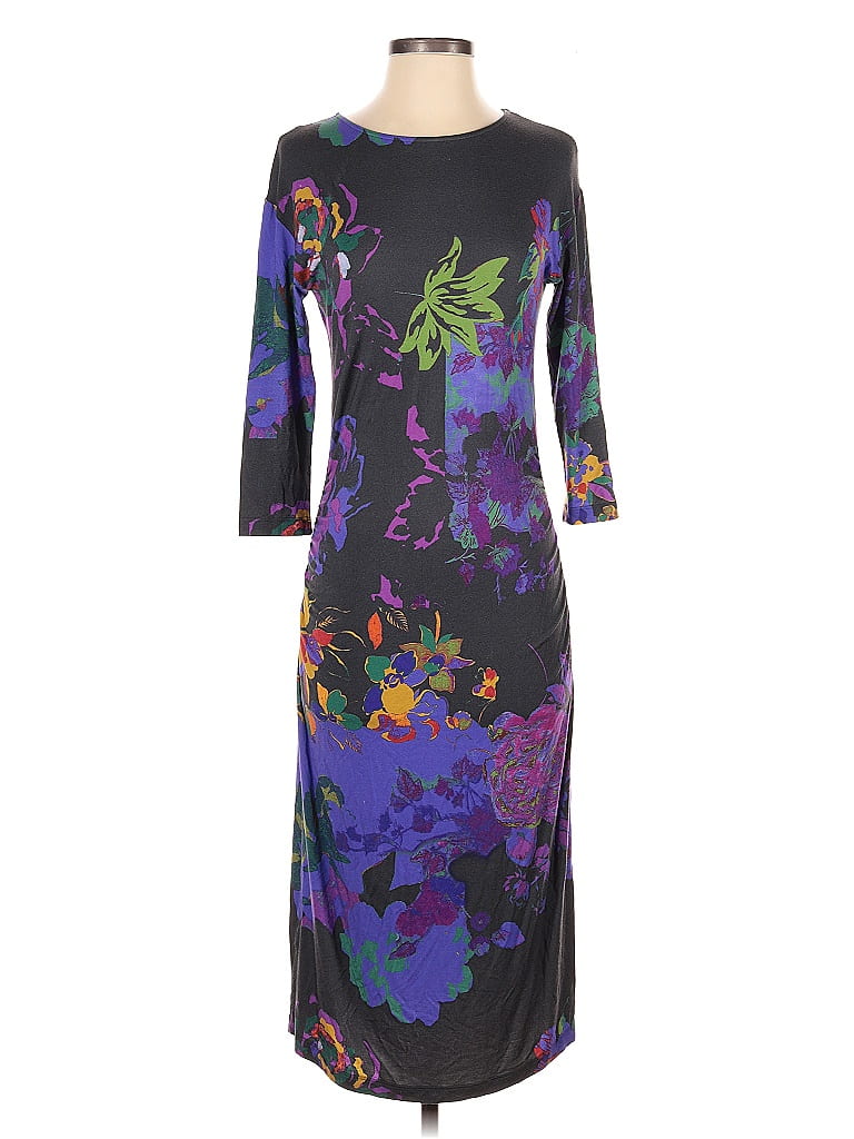 ETRO Print Purple Gray Casual Dress Size EU (IT) 42 / US 6 - photo 1