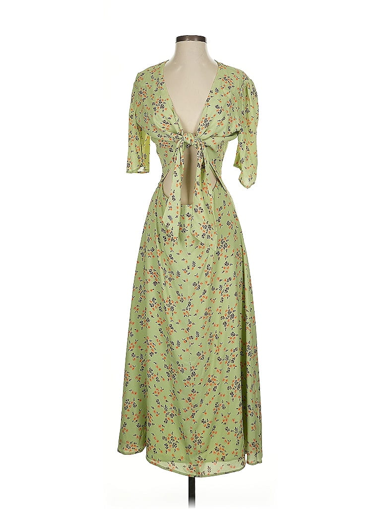WAYF 100% Rayon Green Casual Dress Size S - photo 1