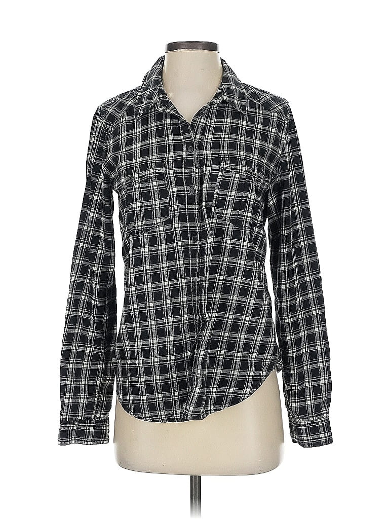 Pre-owned Paige Long Sleeve Button Down Shirt In Black