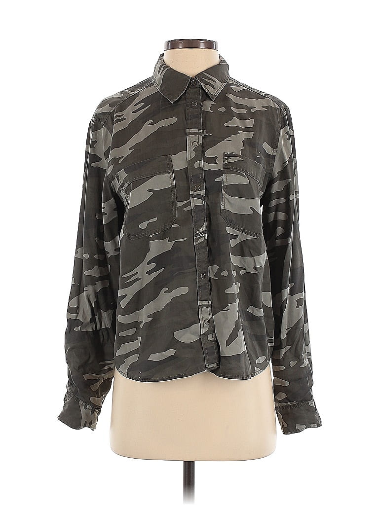 Pre-owned Express Long Sleeve Blouse In Green