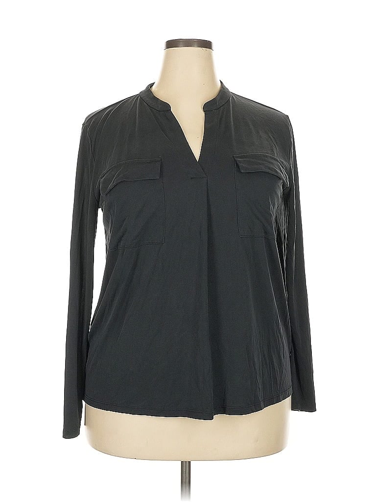 Pre-owned A New Day Long Sleeve Blouse In Black