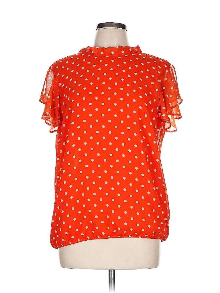 Pre-owned Sweet Pea Short Sleeve Blouse In Orange