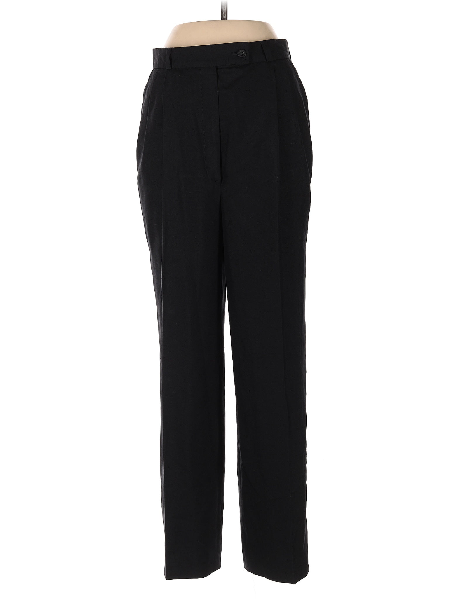 Saks Fifth Avenue 100% Silk Solid Black Silk Pants Size S