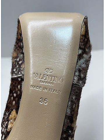 Valentino Calf Hair Roman Stud Platform Heels (view 2)