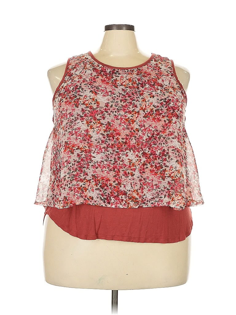 Pre-owned Bobeau Sleeveless Blouse In Burgundy