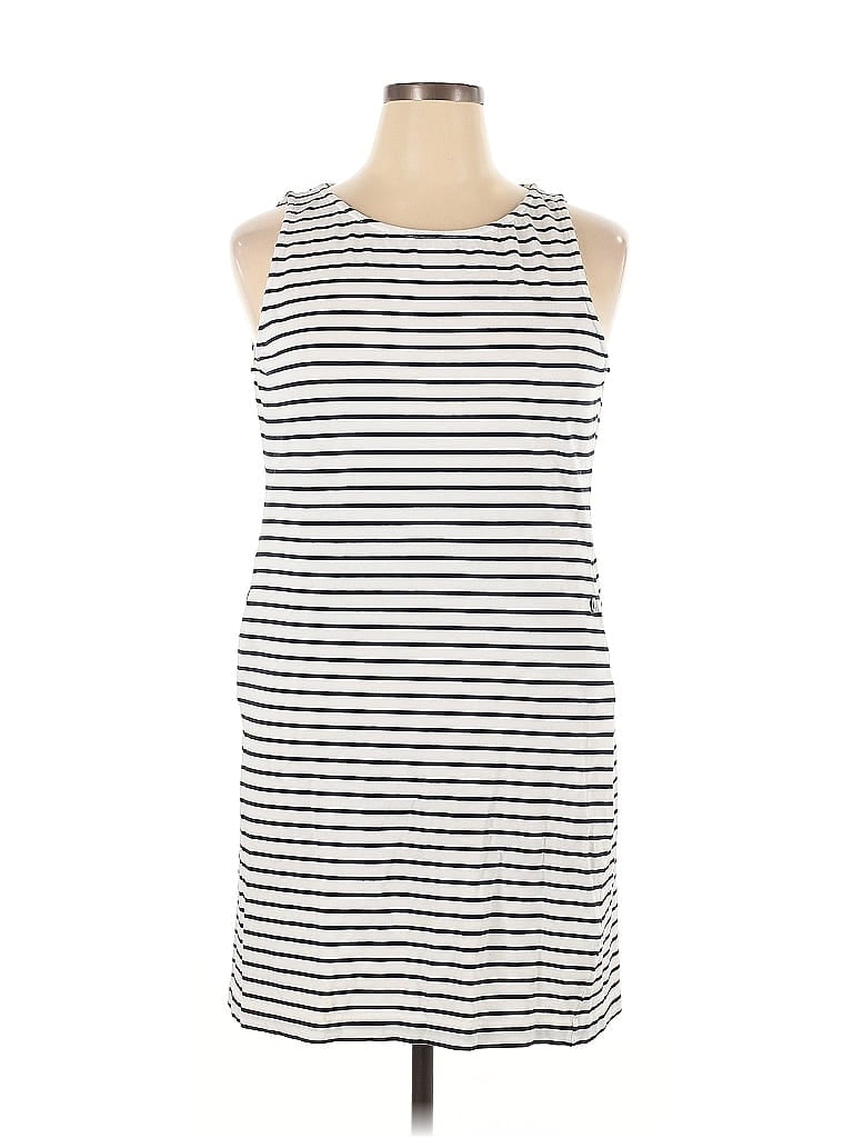 Barbour Stripes White Casual Dress Size 14 - photo 1