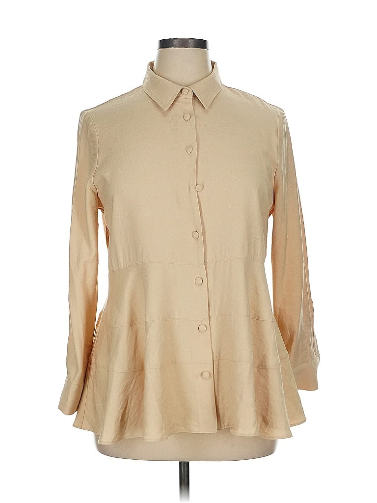 Pomander Place Tan 3/4 Sleeve Blouse Size XL - photo 1