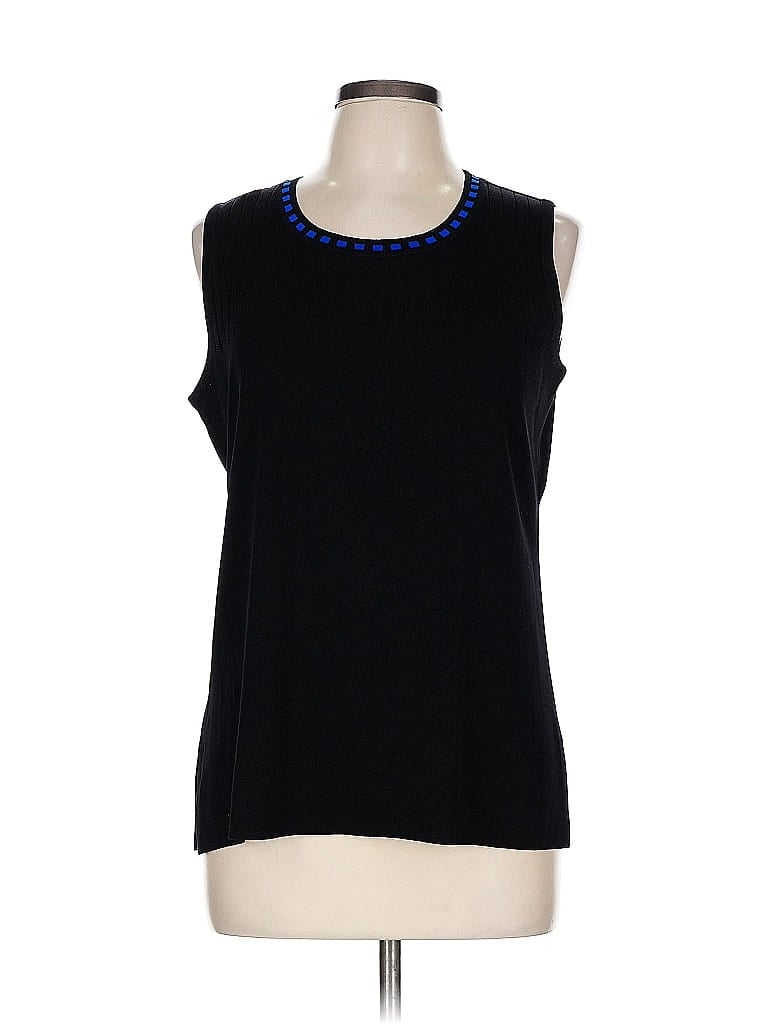 Pre-owned Misook Sweater Vest In Black