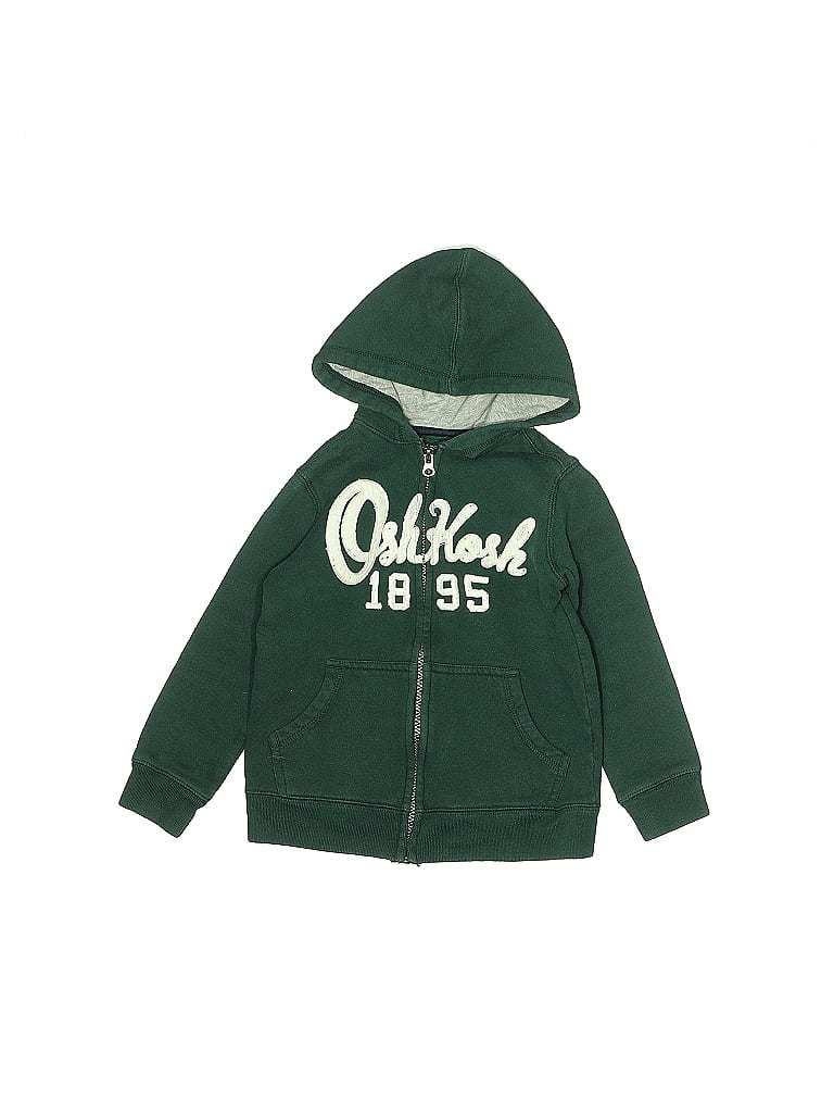 OshKosh B'gosh 100% Cotton Green Zip Up Hoodie Size 5 (big kids) - photo 1