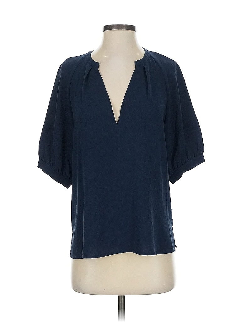 Pre-owned Vince Camuto Short Sleeve Blouse In Blue