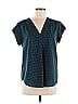Fun2Fun 100% Polyester Polka Dots Teal Short Sleeve Blouse Size M - photo 1