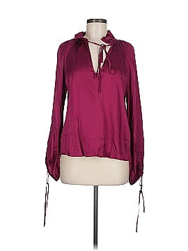 Amanda Uprichard Long Sleeve Silk Top