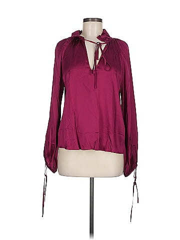 Amanda Uprichard Long Sleeve Silk Top (view 1)