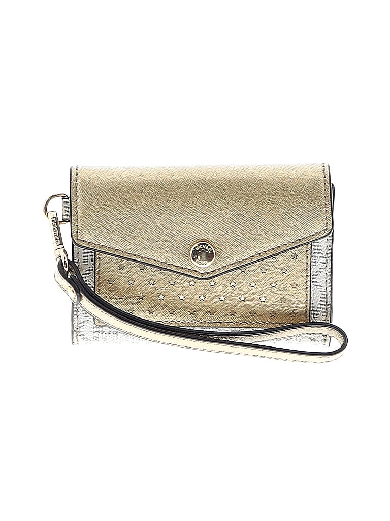 MICHAEL Michael Kors 100% Leather Metallic Gold Leather Wristlet One size - photo 1