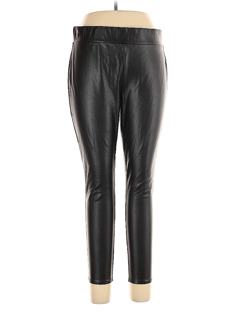 Pre-owned Ann Taylor Loft Faux Leather Pants In Black