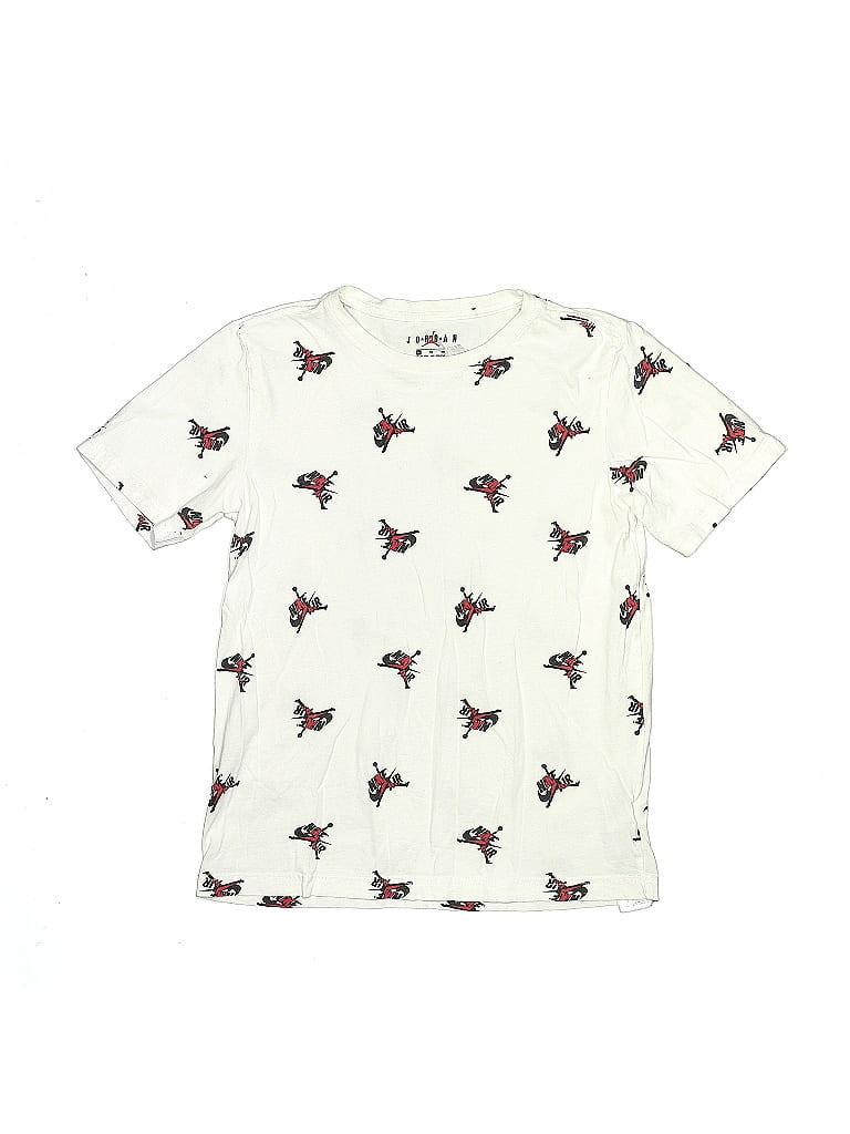 Air Jordan 100% Cotton Floral Ivory Short Sleeve T-Shirt Size 13 (big kids) - photo 1
