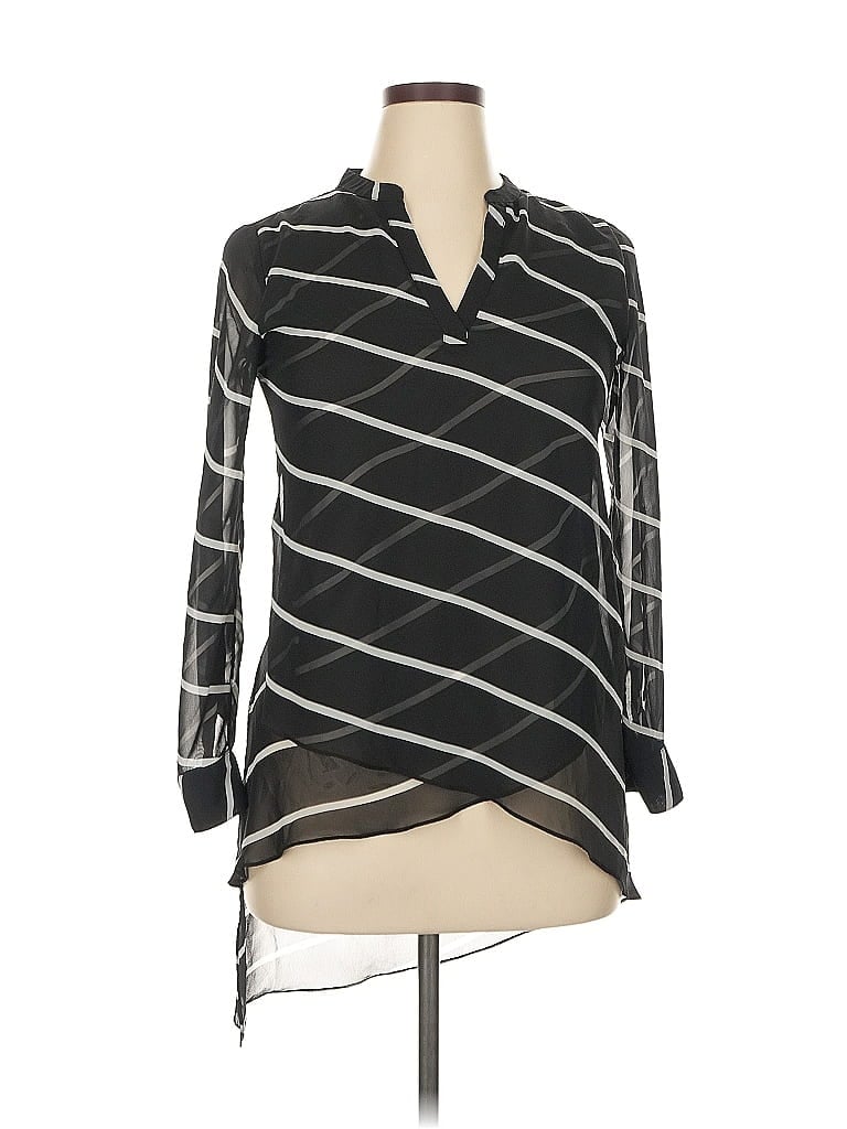Pre-owned Chico's Long Sleeve Blouse In Black