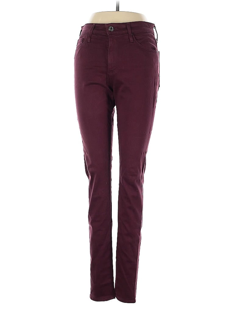 Pre-owned Adriano Goldschmied Jeggings In Burgundy