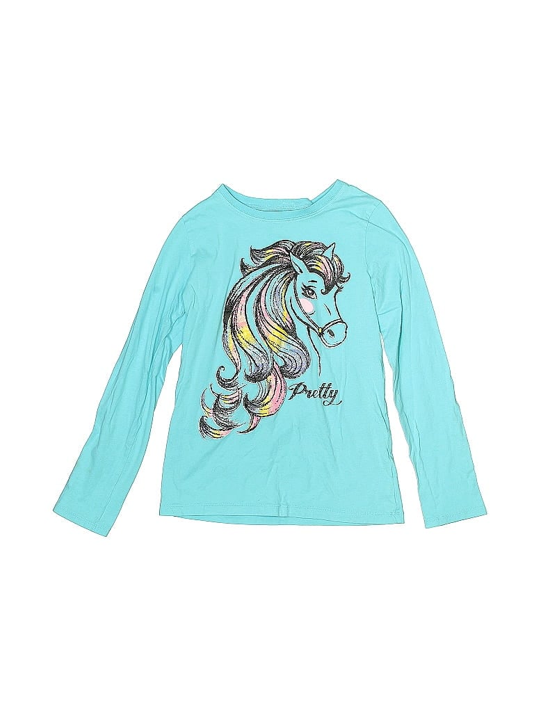 The Children's Place 100% Cotton Teal Blue Long Sleeve T-Shirt Size 14 (big kids) - photo 1