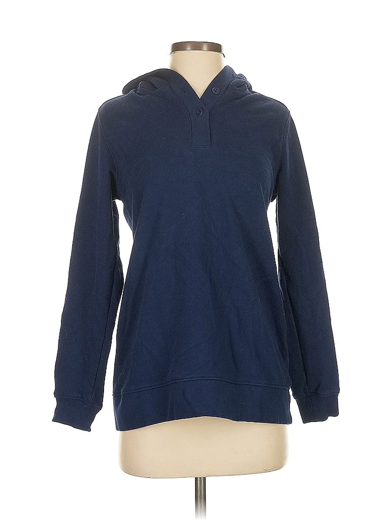 Pre-owned Lands' End Pullover Hoodie In Blue