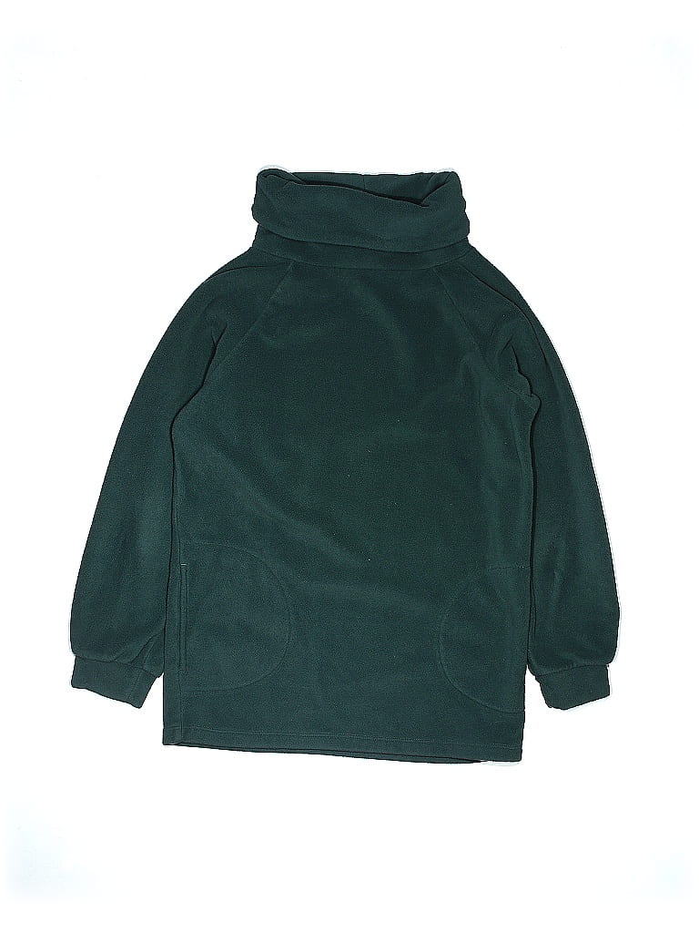 Hanna Andersson 100% Recycled Polyester Green Turtleneck Sweater Size 10 - photo 1