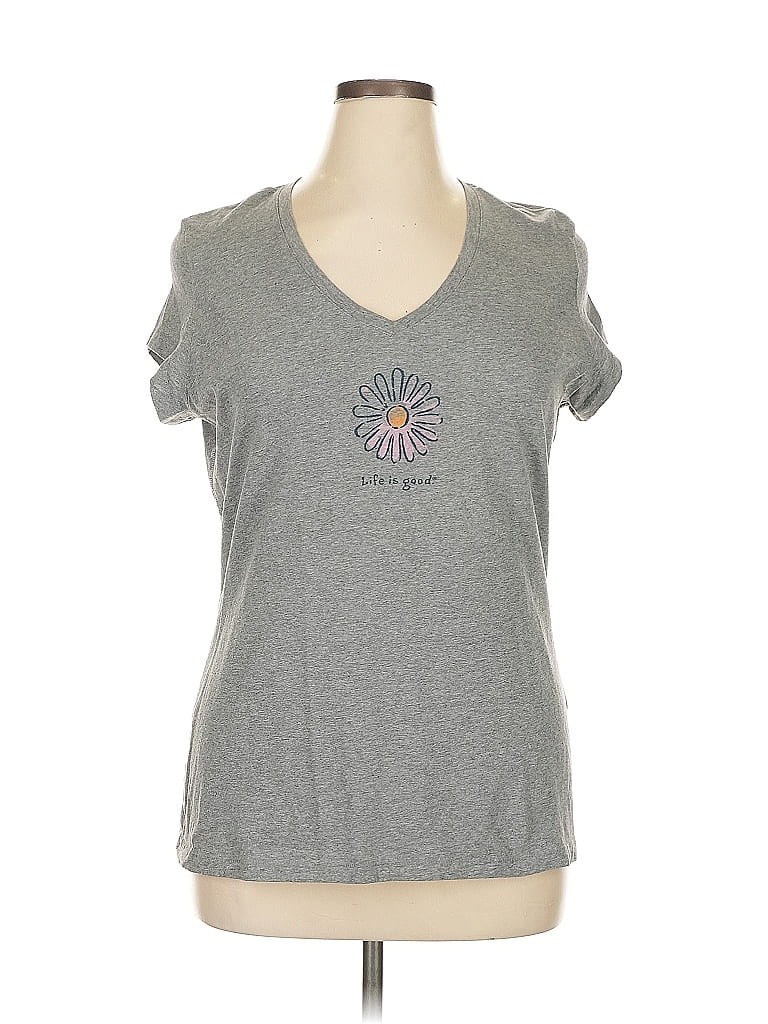 Life Is Good 100% Cotton Gray Short Sleeve T-Shirt Size XL - photo 1