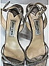 Jimmy Choo Silver Gold Glitter fabric India slingback sandals Size EU 38 - photo 6