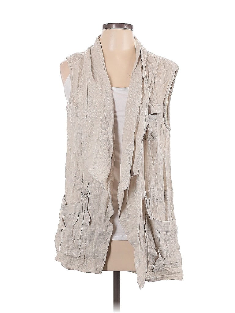 XCVI 100% Cotton Tan Vest Size L - photo 1