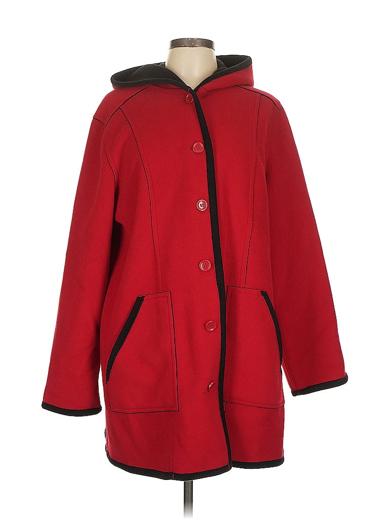 Susan Graver 100% Polyester Red Coat Size L - photo 1
